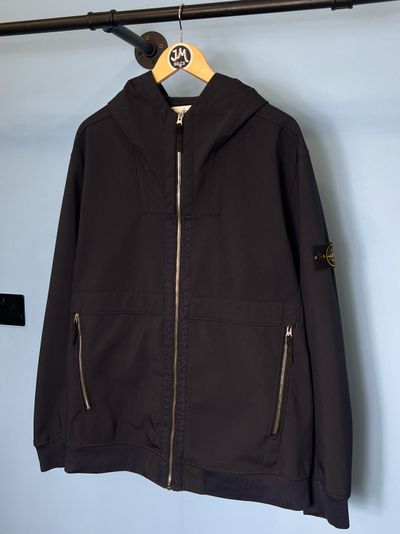3XL Stone Island Navy Blue Fleece Lined Soft Shell Jacket